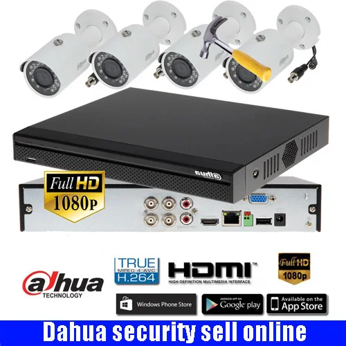 Dahua HCVR5104HS-S3 4ch CVI Security Camera System with 4pcs 2Megapixel 1080P Waterproof HDCVI IR bullet Camera DH-HAC-HFW1200S
Dahua HCVR5104HS-S3 4ch CVI Security Camera System with 4pcs 2Megapixel 1080P Waterproof HDCVI IR bullet Camera DH-HAC-HFW1200S