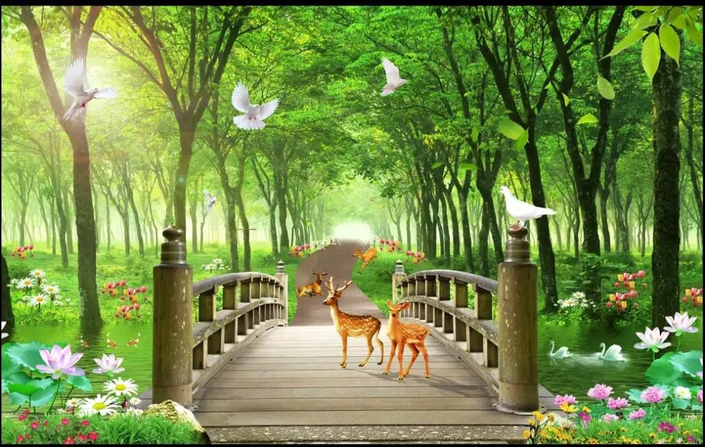3D Photo Wallpaper Forest Landscape Brick Wallpaper Living Room Bedroom Wood bridge Kids Wallpaper The animal Decor Wall Murals
3D Photo Wallpaper Forest Landscape Brick Wallpaper Living Room Bedroom Wood bridge Kids Wallpaper The animal Decor Wall Murals