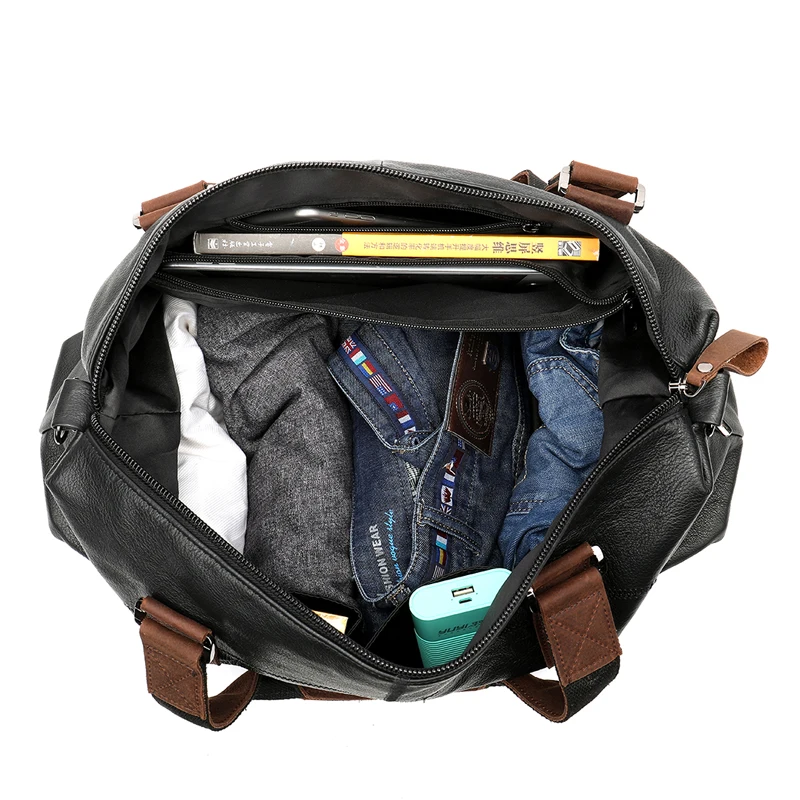 new Arrived Genuine Leather Men Duffle Travel Bag Male Vintage Bags High Capacity Crossbody Leisure Shoudler J50 | Багаж и сумки