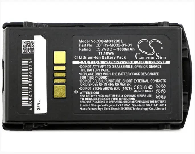 Аккумулятор Cameron Sino 3000mAh для MOTOROLA MC3200 MC32N0 BTRY-MC32-01-01 штрих-кода, аккумулятор сканера
Аккумулятор Cameron Sino 3000mAh для MOTOROLA MC3200 MC32N0 BTRY-MC32-01-01 штрих-кода, аккумулятор сканера