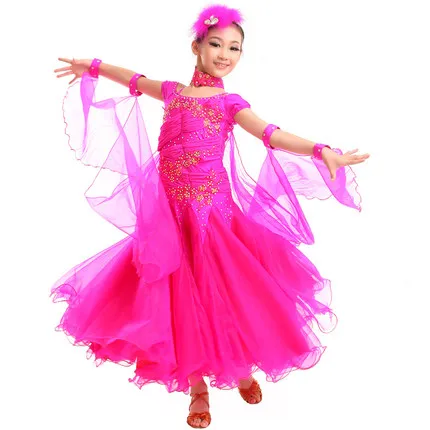 

Бесплатная доставка, 120 до 160 см, новый детский современный костюм для вальса платье для бальных танцев костюм для соревнований S-XXL, небесно-г...
