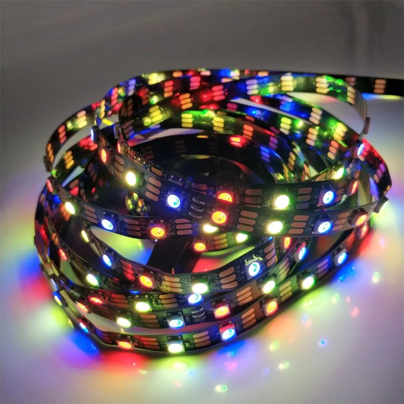 1 м/5 м/10 м DC5V RGB + W 4in с IC встроенный SMD 60 светодиодный s/m 60IC/m Белый/Черный цвет