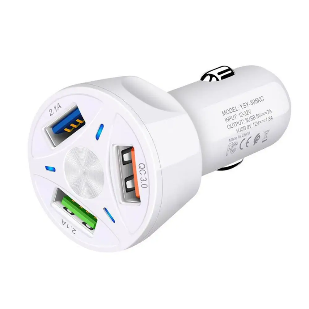 3A 3USB QC3.0 car charger universal fast charge one for three mobile phone | Электроника