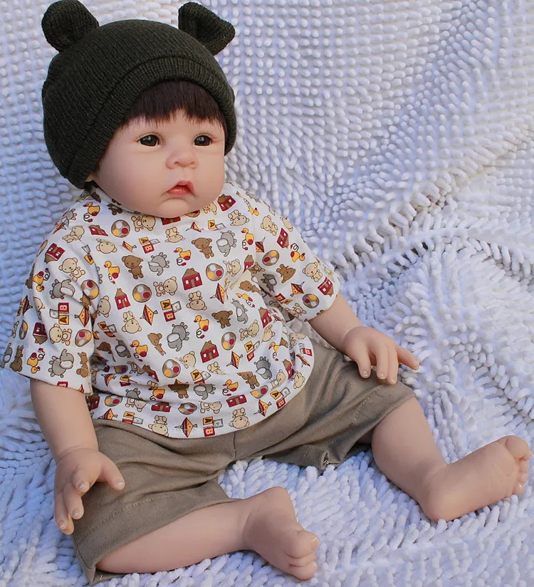 Npk dolls мальчик Bebes reborn 22 "55 см мягкие силиконовые куклы для новорожденных девочек
