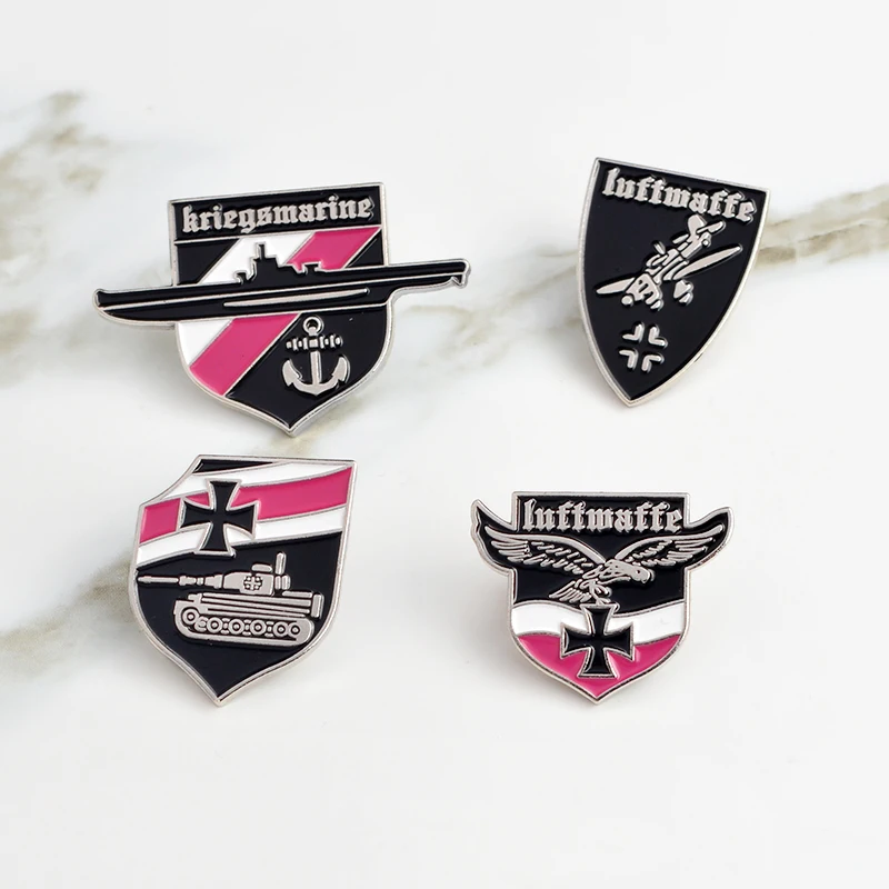 WWII Shield shaped Brooch Tank Air Force bombing plane Warship Battleship Eagle Pin German Luftwaffe Kriegsmarine Men's Gift
WWII Shield shaped Brooch Tank Air Force bombing plane Warship Battleship Eagle Pin German Luftwaffe Kriegsmarine Men's Gift