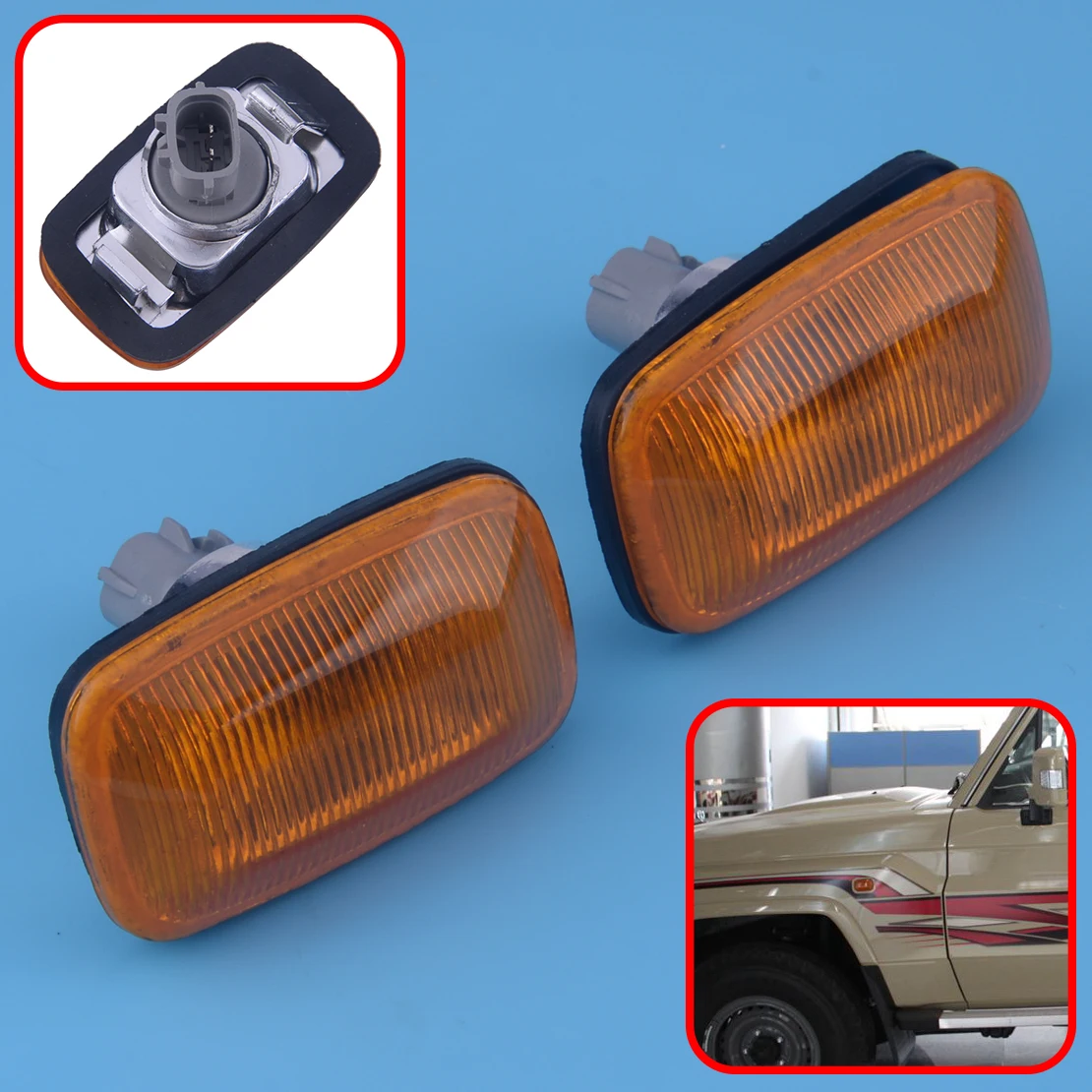CITALL 2 Pin 2pcs Fender Turn Signal Side Marker Lamp Light For Toyota Land Cruiser 80 1990-1997 100 1998 - 2004 2005 2006 2007
CITALL 2 Pin 2pcs Fender Turn Signal Side Marker Lamp Light For Toyota Land Cruiser 80 1990-1997 100 1998 - 2004 2005 2006 2007
