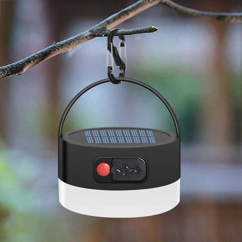 New Solar + USB Charging Camping Portable Lantern Outdoor IP55 Waterproof Round Tent Light Hanging | Лампы и освещение