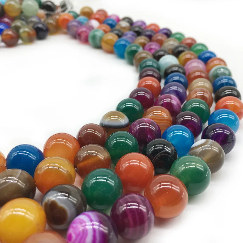 Natural Color Mixing Stripes Agates Stone Round Loose Beads for Jewelry Making DIY Bracelet Necklace 4/6/8/10/12 Mm
Natural Color Mixing Stripes Agates Stone Round Loose Beads for Jewelry Making DIY Bracelet Necklace 4/6/8/10/12 Mm