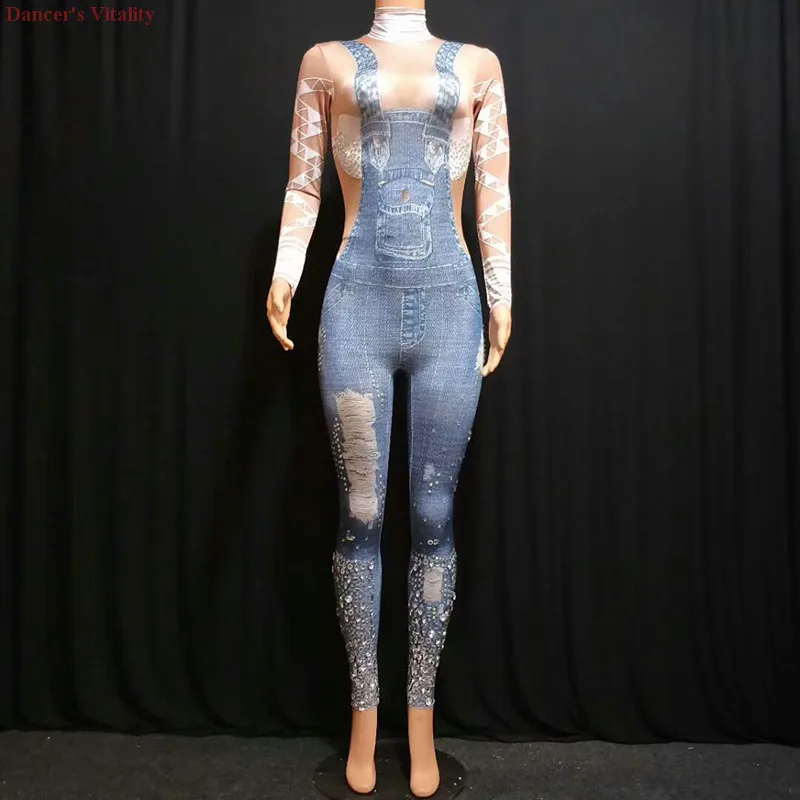 2019 Sexy Sparkly Bodysuit Trousers Dance Jumpsuit Stage Wear Women's Celebrate Female Singer Crystals One Piece Costume Outfit
2019 Sexy Sparkly Bodysuit Trousers Dance Jumpsuit Stage Wear Women's Celebrate Female Singer Crystals One Piece Costume Outfit
