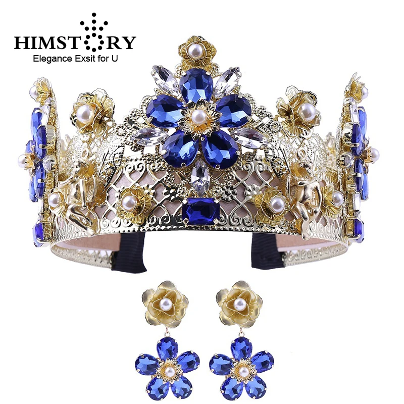 HIMSTORY Baroque Bridal Tiaras Crowns European Gold Bride Hairabnds Headpieces Rhinestone Beauty Wedding Hair Accessories
HIMSTORY Baroque Bridal Tiaras Crowns European Gold Bride Hairabnds Headpieces Rhinestone Beauty Wedding Hair Accessories