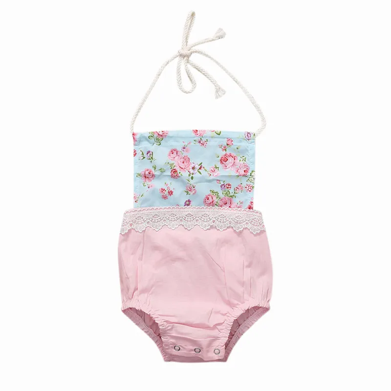 Фото Девочки Треугольные Ползунки с платье на подтяжках цветами|infant baby girl romper|baby romper