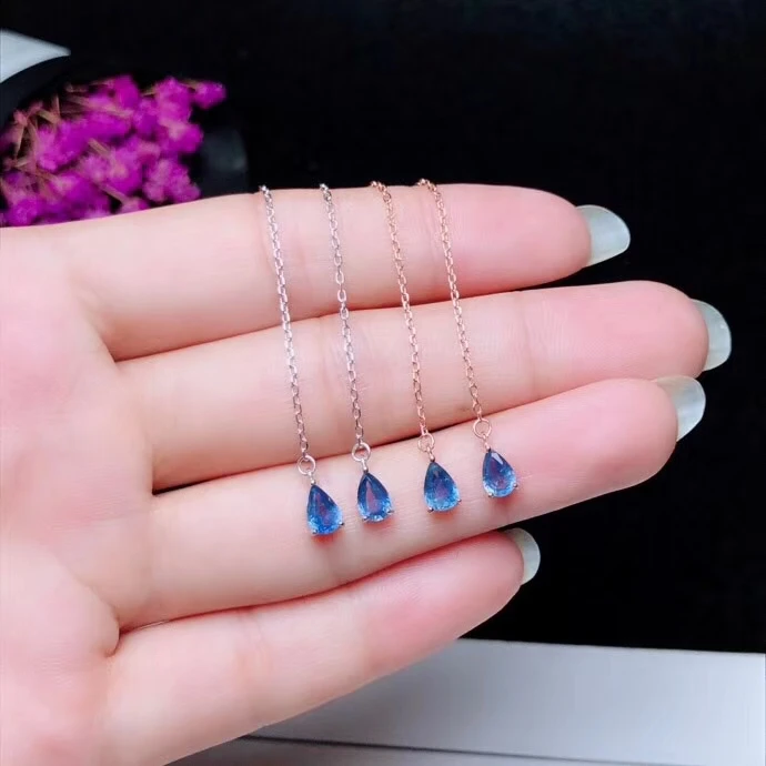 natural blue sapphire gem drop earrings S925 silver Natural gemstone Ear line women Simple water drop for party gift fine
natural blue sapphire gem drop earrings S925 silver Natural gemstone Ear line women Simple water drop for party gift fine