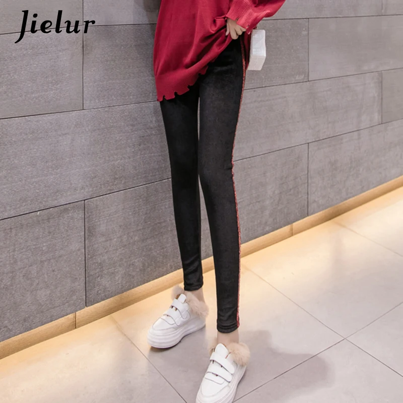 Jielur 2019 Autumn New Thin Velour Leggings Female 4 Colors Side-striped Sequins High Waist Slim Fashion Women Leggings S-XXL
Jielur 2019 Autumn New Thin Velour Leggings Female 4 Colors Side-striped Sequins High Waist Slim Fashion Women Leggings S-XXL