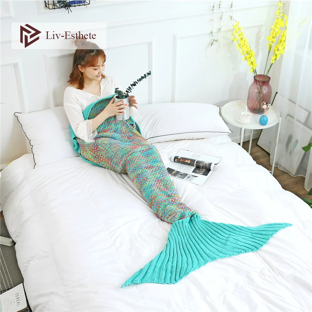 Liv-Esthete Fashion Green Color Mermaid Throw Blanket Knitted Handmade Blanket Super Sofa Best Gift For Adult Kids Child Blanket
Liv-Esthete Fashion Green Color Mermaid Throw Blanket Knitted Handmade Blanket Super Sofa Best Gift For Adult Kids Child Blanket