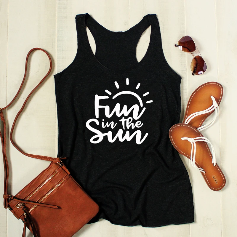 Vest Fun In The Sun Tank Tops Casual Women's Racerback Graphic Beach Tanks Summer Sleeveless Black Vacay Fitness Workout Shirt
Vest Fun In The Sun Tank Tops Casual Women's Racerback Graphic Beach Tanks Summer Sleeveless Black Vacay Fitness Workout Shirt