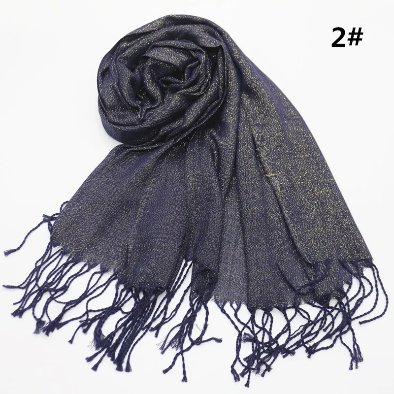 Hot sale gold thread solid fringed scarf women shimmer plain wraps shawl cosy viscose muslim arab musilm hijabs 100pcs/lot
Hot sale gold thread solid fringed scarf women shimmer plain wraps shawl cosy viscose muslim arab musilm hijabs 100pcs/lot