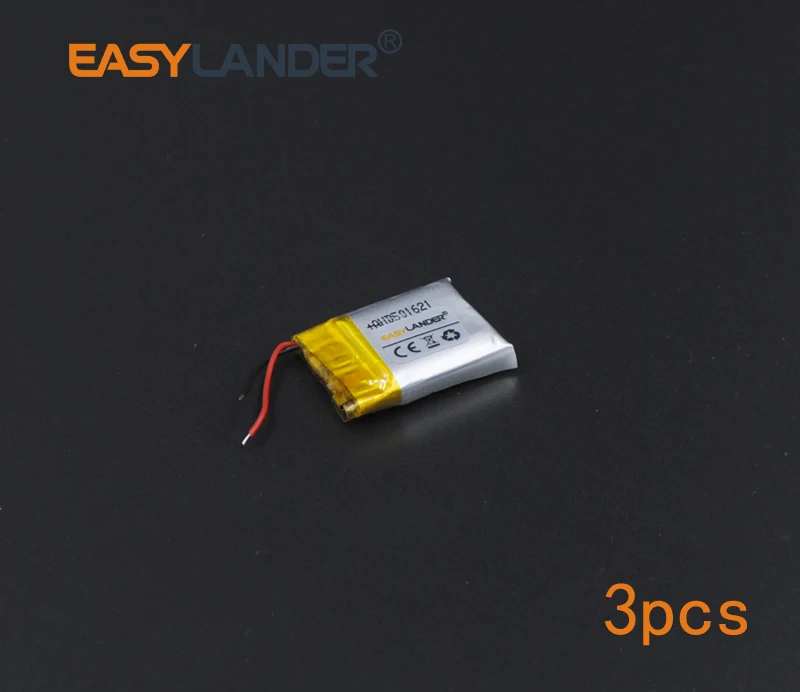 3pcs/Lot 3.7V 140mAh 501621 Rechargeable li Polymer Li-ion Battery For bluetooth headset mouse Bracelet Wrist Watch 051621
3pcs/Lot 3.7V 140mAh 501621 Rechargeable li Polymer Li-ion Battery For bluetooth headset mouse Bracelet Wrist Watch 051621