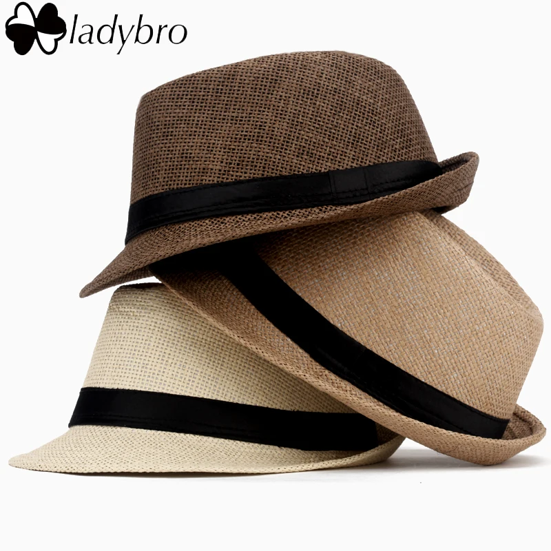 Шляпа от солнца Ladybro для мужчин и женщин Детская летняя пляжная Панама соломенная