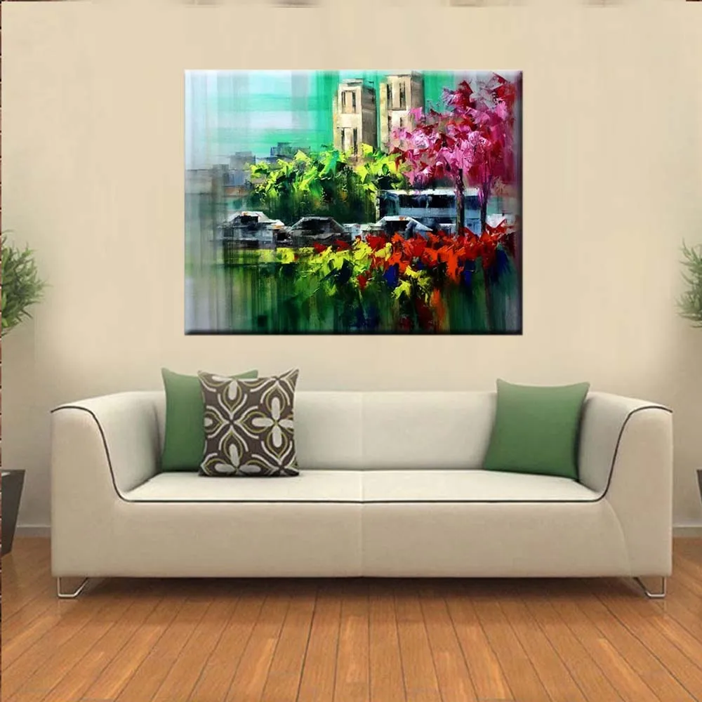 Hand Painted Abstract Flower Building Oil Painting on Canvas Abstract Colorful Landscape Picture Living Room Bedroom Home Decor
Hand Painted Abstract Flower Building Oil Painting on Canvas Abstract Colorful Landscape Picture Living Room Bedroom Home Decor