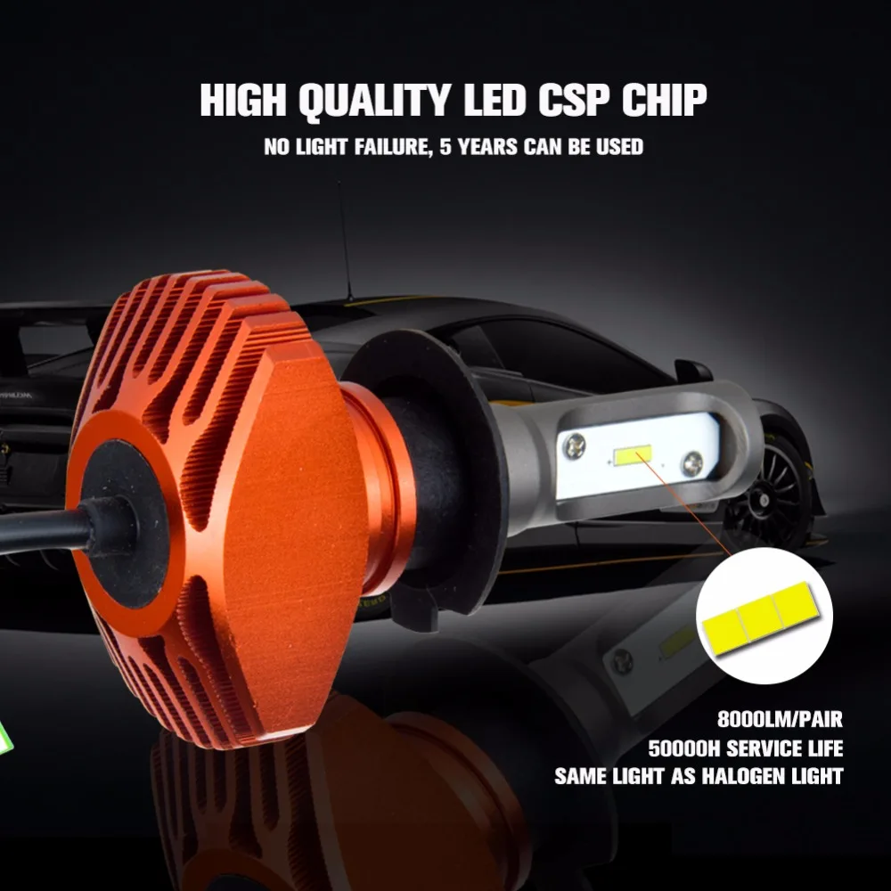 Aceersun H4 H7 H8 H9 H11 H1 светодиодный автомобильные лампы безвентиляторный HB3 9005 9006 HB4 HB2 CSP