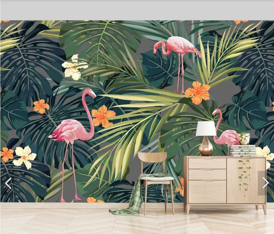 3D Tropical Leaves Flamingo Murals Wallpaper for Living Room Bedroom TV Background Wall Decor Wall Papers Papel De Parede
3D Tropical Leaves Flamingo Murals Wallpaper for Living Room Bedroom TV Background Wall Decor Wall Papers Papel De Parede