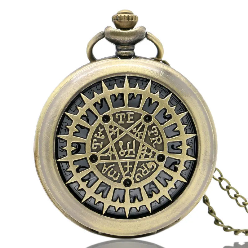 Vintage Bronze Holllow Supernatural Quartz Pocket Watch Men Women Necklace Pendant Chain Birthday Gifts reloj de bolsillo P220
Vintage Bronze Holllow Supernatural Quartz Pocket Watch Men Women Necklace Pendant Chain Birthday Gifts reloj de bolsillo P220
