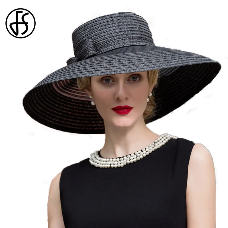 FS Black Elegant Girls Lady Womens Summer Sun Hat Large Wide Brim Wedding Fedora With Bowknot Derby Straw Panama Hat Chapeu
FS Black Elegant Girls Lady Womens Summer Sun Hat Large Wide Brim Wedding Fedora With Bowknot Derby Straw Panama Hat Chapeu
