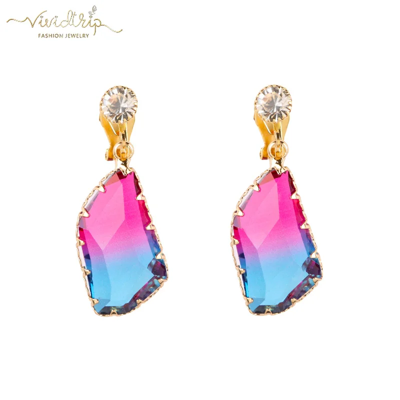 New Arrival ZA Colorful Crystal Dangle Drop Clip on Earrings Without Piercing Women's Fashion Maxi Statement Ear Clips Jewelry
New Arrival ZA Colorful Crystal Dangle Drop Clip on Earrings Without Piercing Women's Fashion Maxi Statement Ear Clips Jewelry