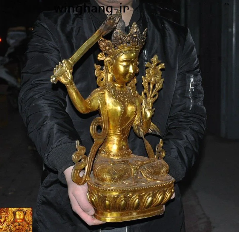 wedding decoration 19"Tibetan Buddhism bronze Gilt Hold sword Manjushri tara Kwan-yin Buddha statue New Year
wedding decoration 19"Tibetan Buddhism bronze Gilt Hold sword Manjushri tara Kwan-yin Buddha statue New Year