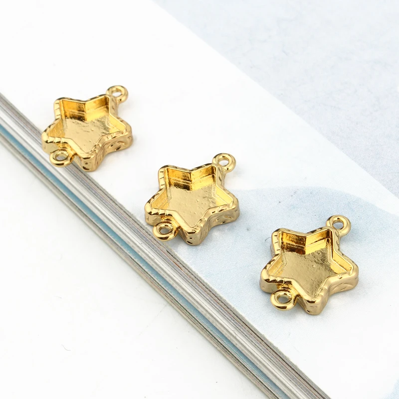 5pcs Small Moon Stars Bracelet Connector Glasses Cabochon Findings Handmade Beads Tray Earring Necklace Jewelry Charms C41 | Украшения и