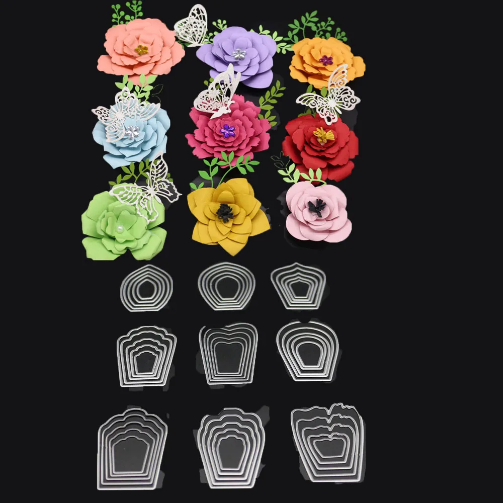 9pcs Large Flower Frame Metal Cutting Dies Stencil for DIY Scrapbooking Paper Album Embossing Gift Card Decorative Crafts
9pcs Large Flower Frame Metal Cutting Dies Stencil for DIY Scrapbooking Paper Album Embossing Gift Card Decorative Crafts