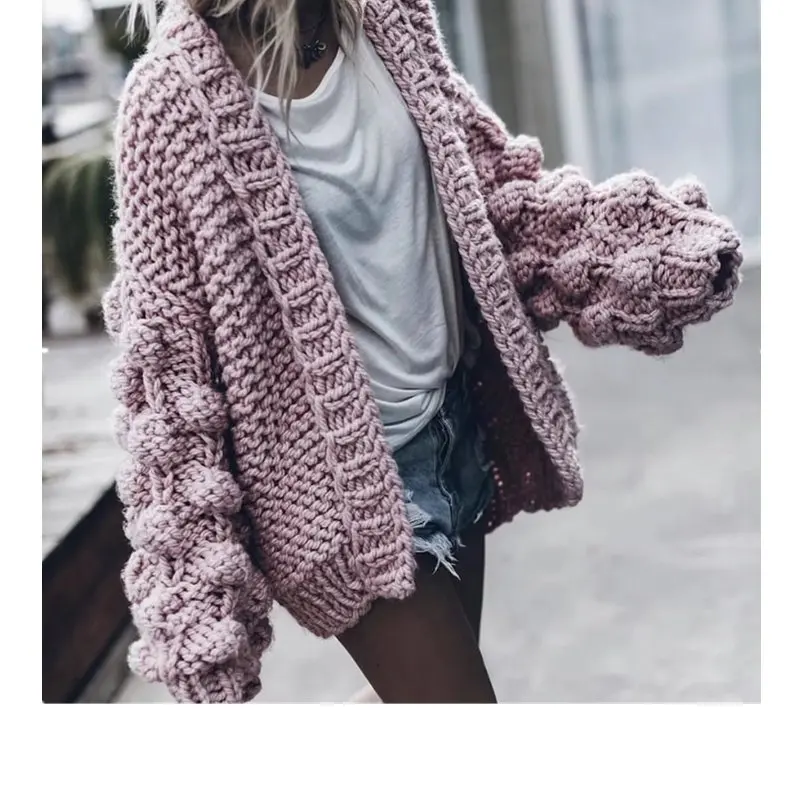 2019 New Knitted Sweater Women Lantern Sleeve Crocheted Cardigans Fashion Hand Coarse Thicken Warm Winter Female Coat
2019 New Knitted Sweater Women Lantern Sleeve Crocheted Cardigans Fashion Hand Coarse Thicken Warm Winter Female Coat