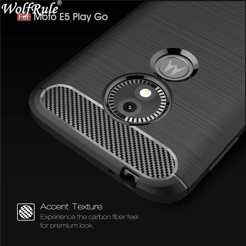 Wolfrule For Capas Motorola Moto E5 Play Go Case Bumper Full Protective Rugged Carbon Fiber Funda Cover | Мобильные телефоны и