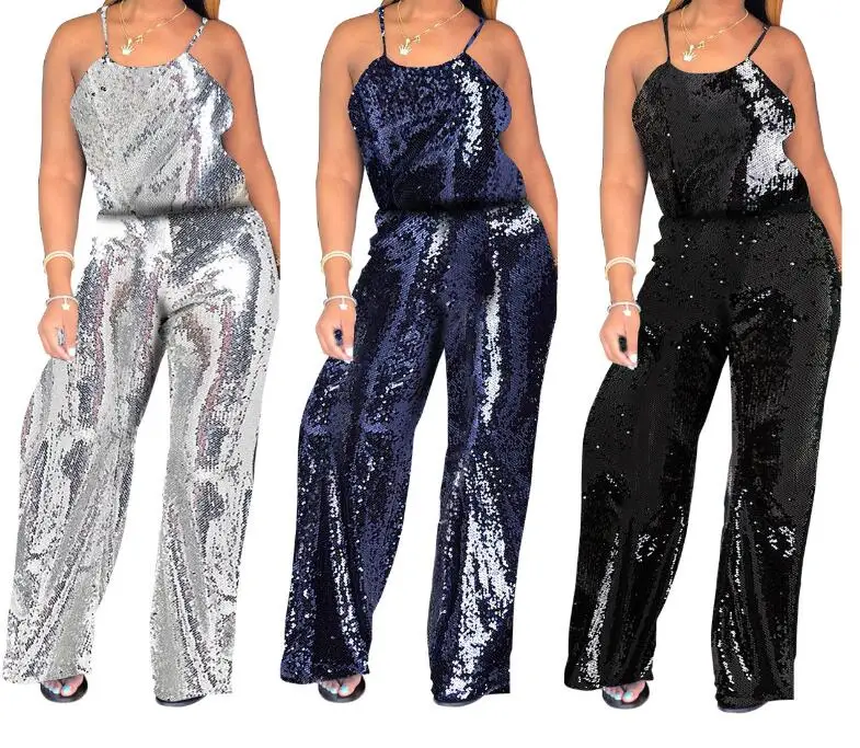 Sexy Halter O Neck sleeveless Sequins Jumpsuit Autumn Glitter Chirtmas Party Rompers One Piece Outfits Clubwear
Sexy Halter O Neck sleeveless Sequins Jumpsuit Autumn Glitter Chirtmas Party Rompers One Piece Outfits Clubwear