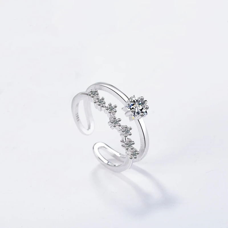 Fresh Double-Layer Zircon Star Wave Open Silver Color Temperament Personality Fashion Female Resizable Opening Rings SRI207
Fresh Double-Layer Zircon Star Wave Open Silver Color Temperament Personality Fashion Female Resizable Opening Rings SRI207
