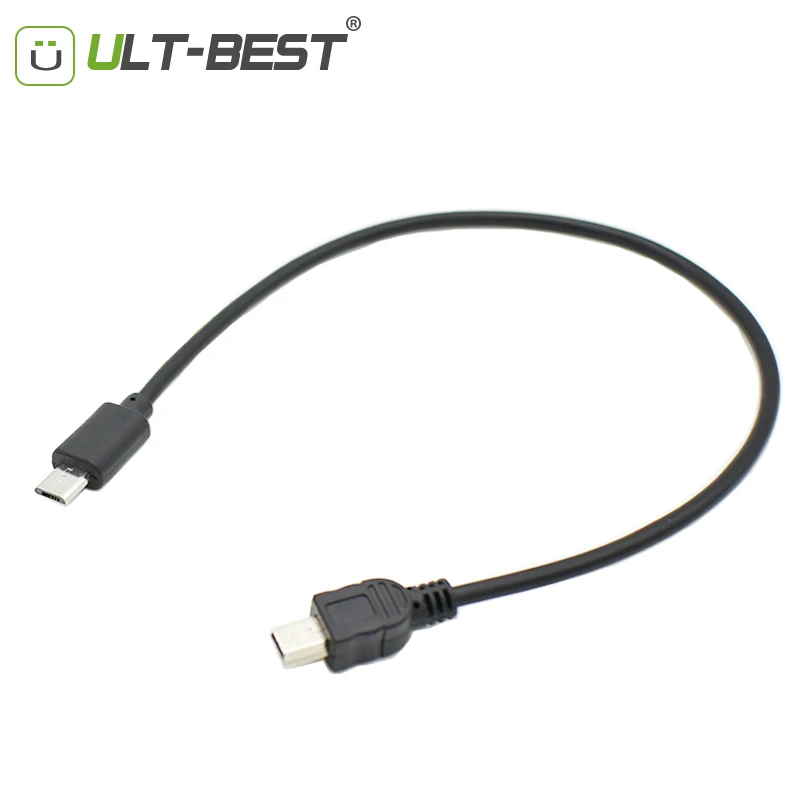 ULT-Best Micro USB 2.0 Male to Mini USB 5pin Male data charging Cable OTG Converter Adapter Cables 30CM micro-usb to mini-usb
ULT-Best Micro USB 2.0 Male to Mini USB 5pin Male data charging Cable OTG Converter Adapter Cables 30CM micro-usb to mini-usb