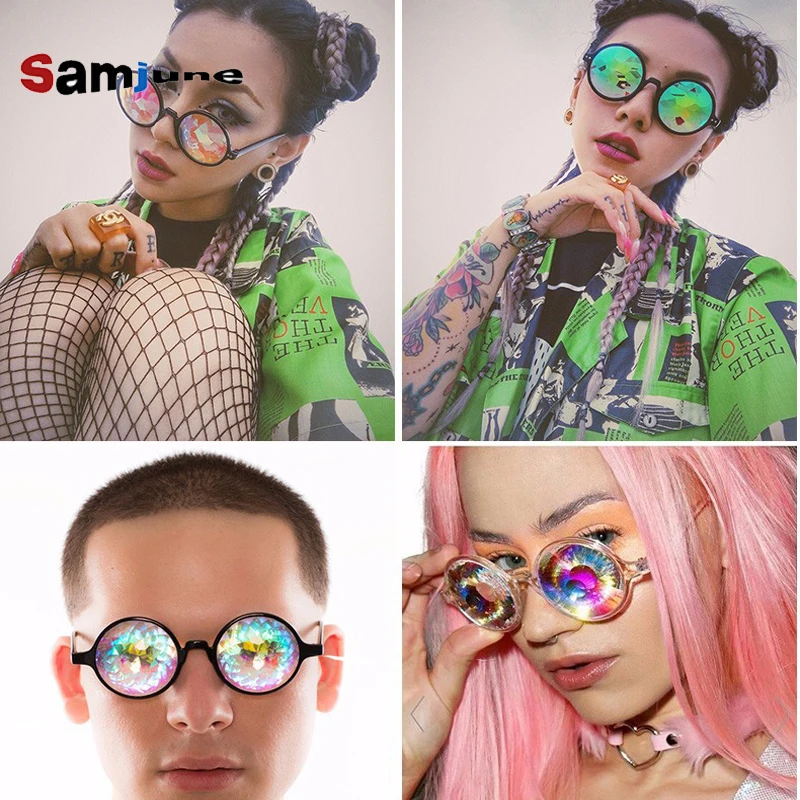 Fashion Round Colorful Kaleidoscope Sunglasses Women Men Celebrity Party Designer Eyewear Unique Kaleidoscope Glasses
Fashion Round Colorful Kaleidoscope Sunglasses Women Men Celebrity Party Designer Eyewear Unique Kaleidoscope Glasses