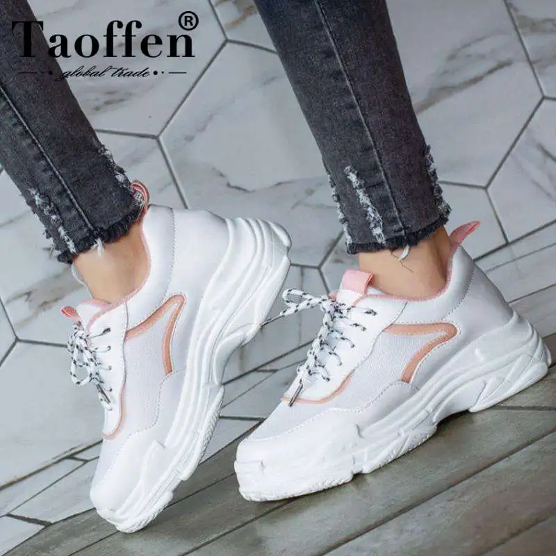 Taoffen/Размеры 29-43 Женская Вулканизированная обувь Модная на толстой платформе с