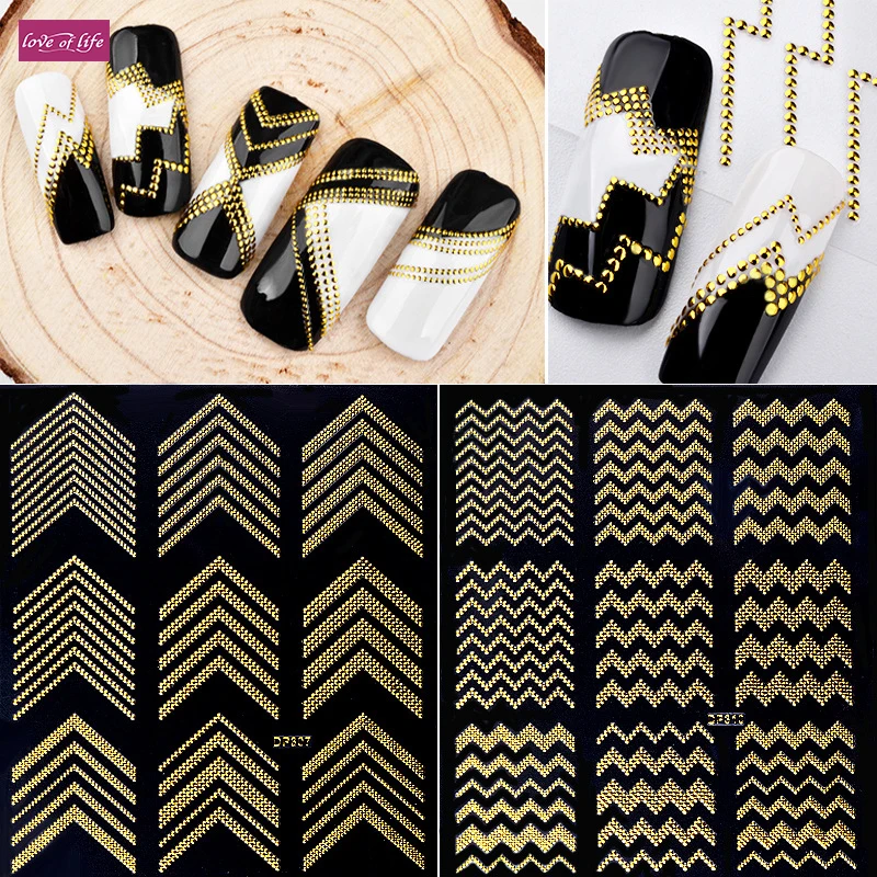 1 Pcs Gold Rivert Metal Adhesive Nail Stickers Decals Zig Zag 3D Retro Studs Styling Nail Art Decorations
1 Pcs Gold Rivert Metal Adhesive Nail Stickers Decals Zig Zag 3D Retro Studs Styling Nail Art Decorations