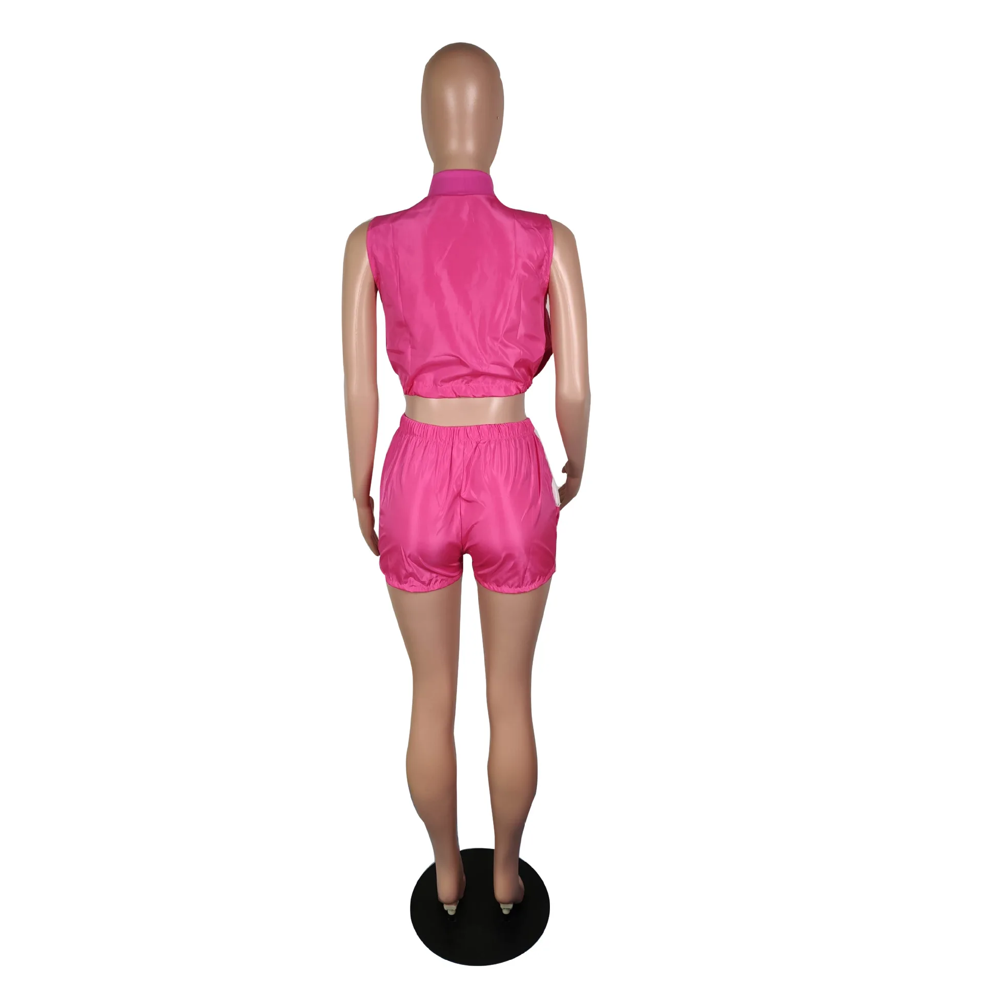 Casual Zipper Sleeveless Crop Top With Shorts Two Piece Suits Fashion Pockets Elastic Waist Leisure 2 Piece Set Women Outfits
Casual Zipper Sleeveless Crop Top With Shorts Two Piece Suits Fashion Pockets Elastic Waist Leisure 2 Piece Set Women Outfits