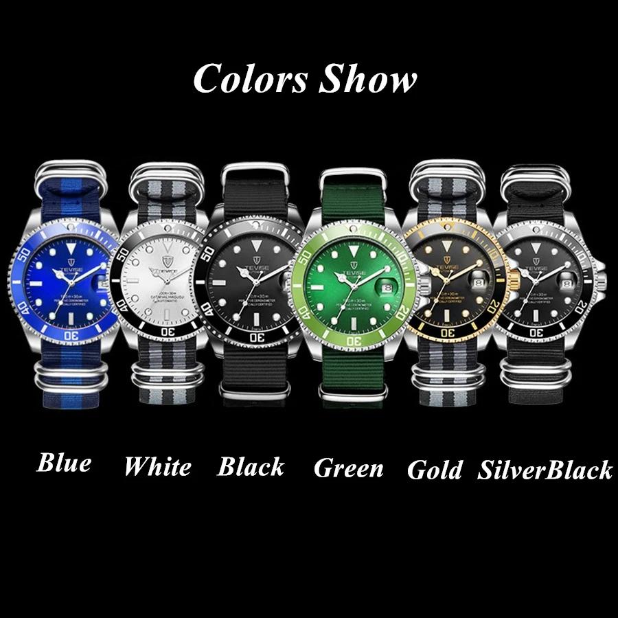 Men Watch Luxury TEVISE Automatic Mechanical Watches Rotatable Case Mens Wristwatches Nylon Strap Man Waterproof saat erkekler
Men Watch Luxury TEVISE Automatic Mechanical Watches Rotatable Case Mens Wristwatches Nylon Strap Man Waterproof saat erkekler