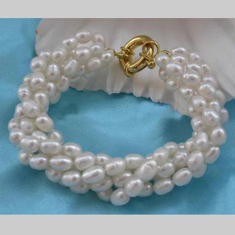Perfect Pearl Jewellery,Top Quality 5 Rows 6-7mm White Rice Natural Freshwater Pearl Bracelet,Nice Women Birthday Gift
Perfect Pearl Jewellery,Top Quality 5 Rows 6-7mm White Rice Natural Freshwater Pearl Bracelet,Nice Women Birthday Gift