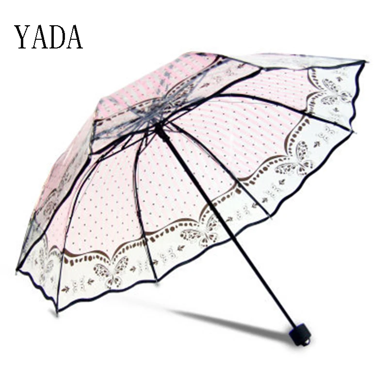 YADA NEW PVC Transparent Butterfly Umbrella Rain Women Environmental Protection Umbrella For Women Windproof DIY Umbrellas YS235
YADA NEW PVC Transparent Butterfly Umbrella Rain Women Environmental Protection Umbrella For Women Windproof DIY Umbrellas YS235