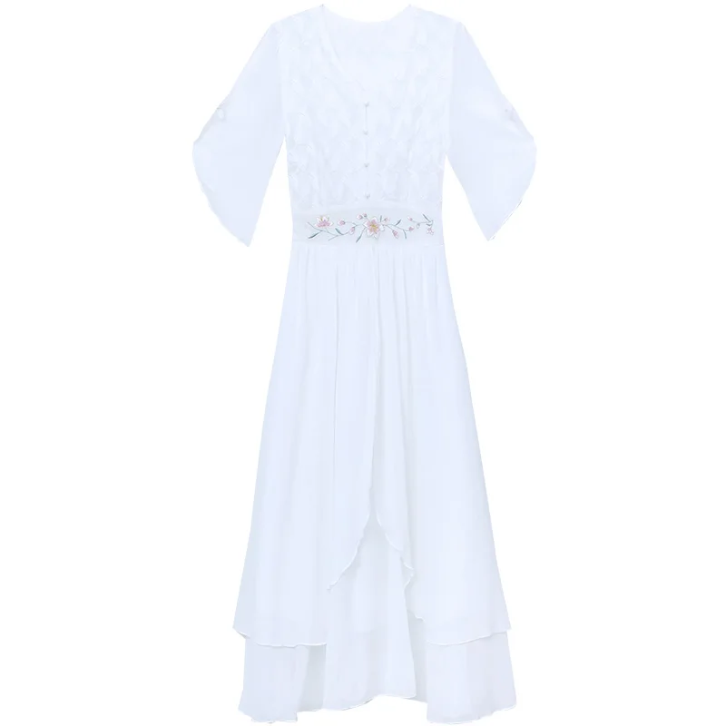 Summer Fairy Super Fairy Sweet White Women's Dress 2021 New Fashion Long Chiffon Dress
Summer Fairy Super Fairy Sweet White Women's Dress 2021 New Fashion Long Chiffon Dress
