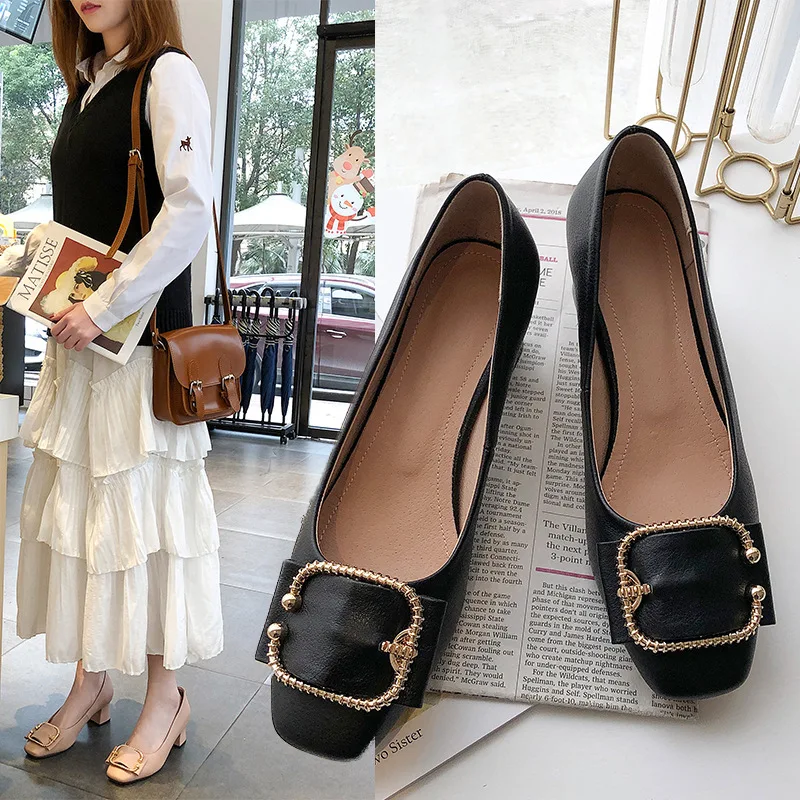 Women's Pumps fashion mouth Square buckle Viscose shoes Thick heel Office 5CM High Heels Shoes
Women's Pumps fashion mouth Square buckle Viscose shoes Thick heel Office 5CM High Heels Shoes