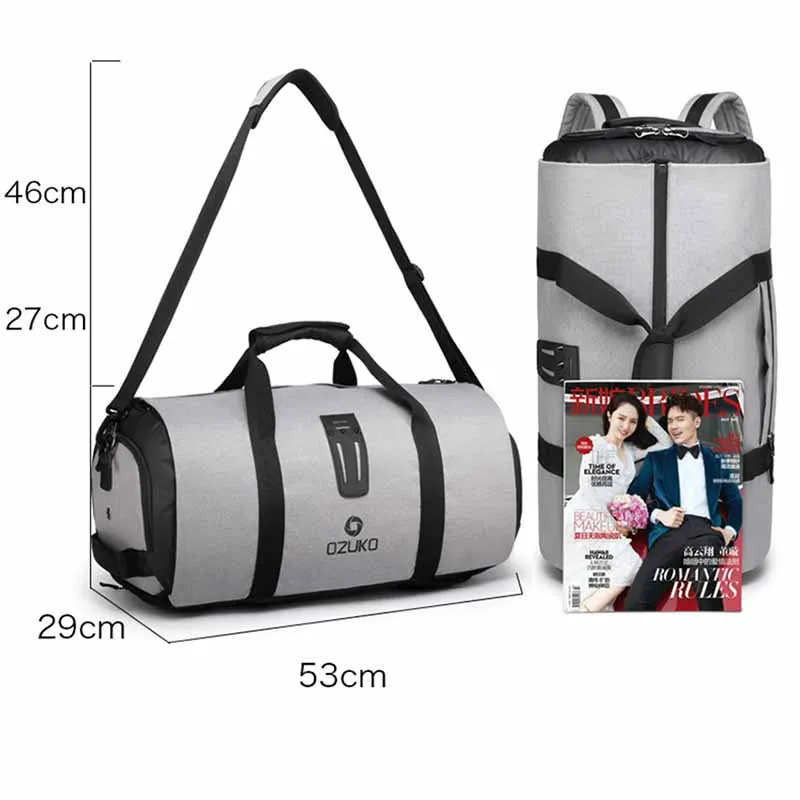 OZUKO 9209 Men Travel Garment Bag Women Duffel Bag Hanging Suitcase Clothing Business Backpack Bag Multiple Pockets
OZUKO 9209 Men Travel Garment Bag Women Duffel Bag Hanging Suitcase Clothing Business Backpack Bag Multiple Pockets