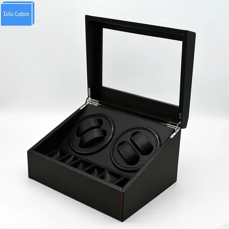 4+6 Automatic Rotation Leather Watch Winder Storage Display Case Box Black, Japan Mabuchi Motor Watch Display Box Xinlu Custom
4+6 Automatic Rotation Leather Watch Winder Storage Display Case Box Black, Japan Mabuchi Motor Watch Display Box Xinlu Custom
