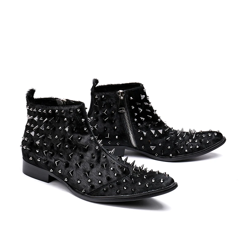 Mens Style Rivet zipper Ankle Boots Brand Fashion mens dress shoes Genuine Leather Breathable Pointed Toe oxfords size 38-46
Mens Style Rivet zipper Ankle Boots Brand Fashion mens dress shoes Genuine Leather Breathable Pointed Toe oxfords size 38-46
