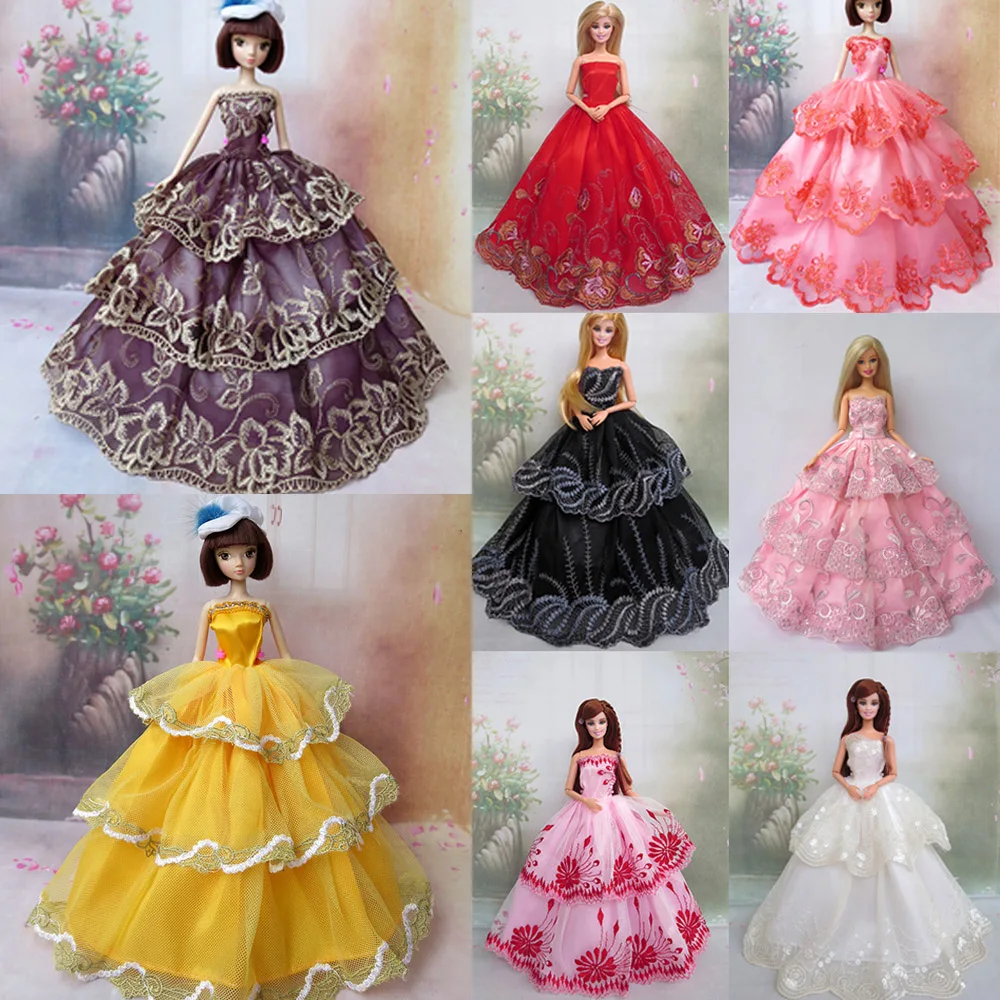 8 Pcs Beautiful Doll Toy Party Lace Satin Formal Long Dress Cloth Grows Princess Outfits Accessories for Barbie Doll Girl's Gift
8 Pcs Beautiful Doll Toy Party Lace Satin Formal Long Dress Cloth Grows Princess Outfits Accessories for Barbie Doll Girl's Gift