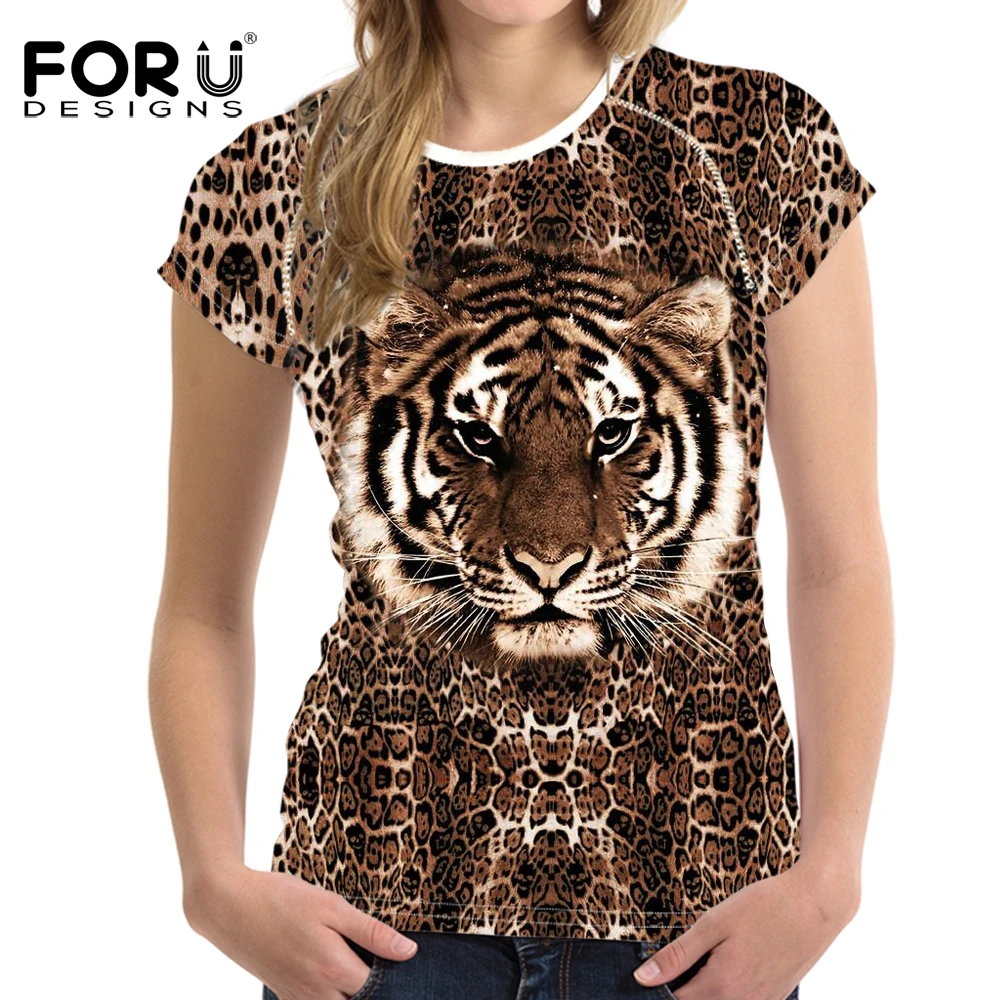 FORUDESIGNS Novelty Tiger Printed Women T Shirt Summer Female Ladies Breathable Leopard Print Short Sleeved Top Tees T-shirt 1
FORUDESIGNS Novelty Tiger Printed Women T Shirt Summer Female Ladies Breathable Leopard Print Short Sleeved Top Tees T-shirt 1